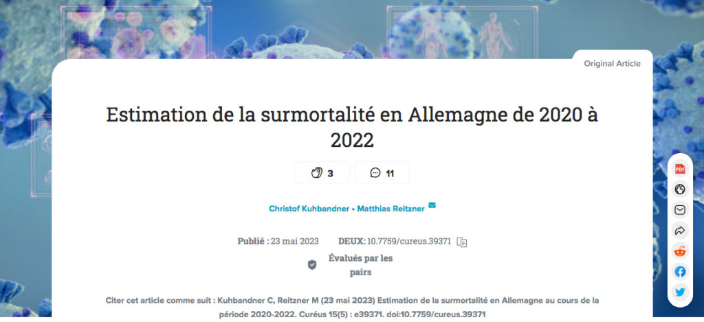 Estimation de la surmortalité en Allemagne de 2020 à 2022