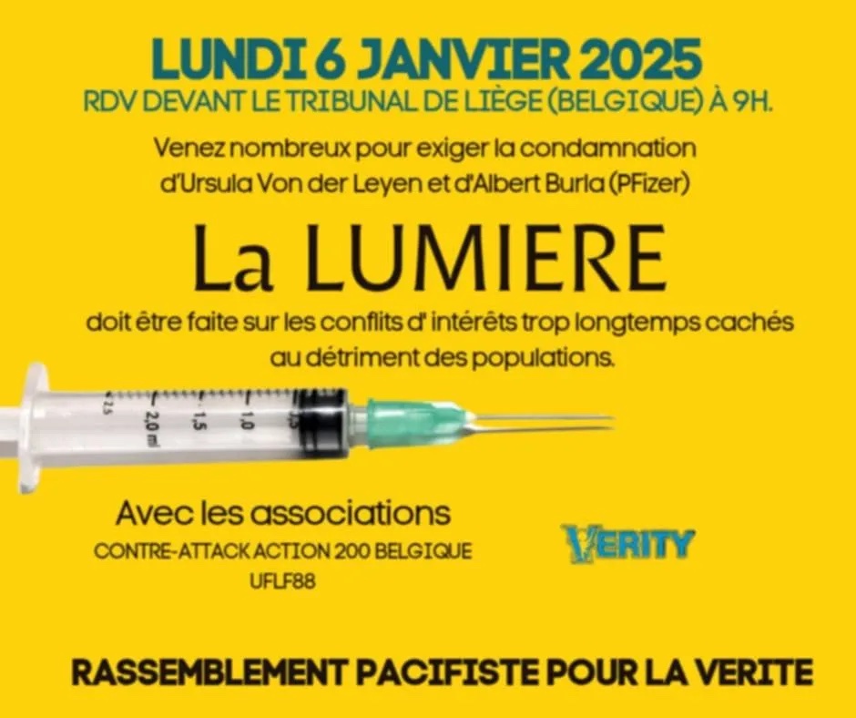 6/1/25 : procès Von der Leyen, il est temps de mettre une ultime pression!