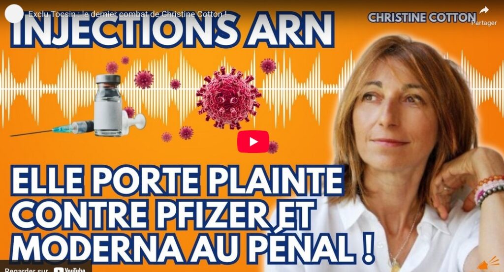 Christine Cotton dépose une plainte pénale pour tromperie aggravée contre différentes autorités de santé !