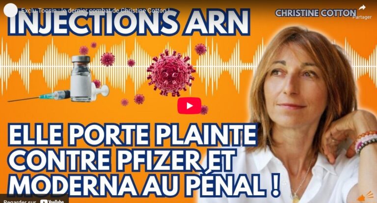 Christine Cotton dépose une plainte pénale pour tromperie aggravée contre différentes autorités de santé !